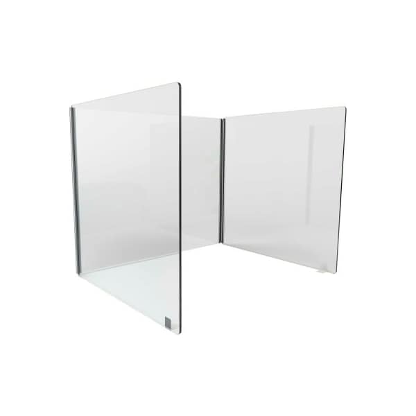 Ghent Ghent Desktop Personal Protection Screen 60"W x 24"D x 24"H, 3-Sided, Clear Thermoplastic DPSC2460-3S-24 - main